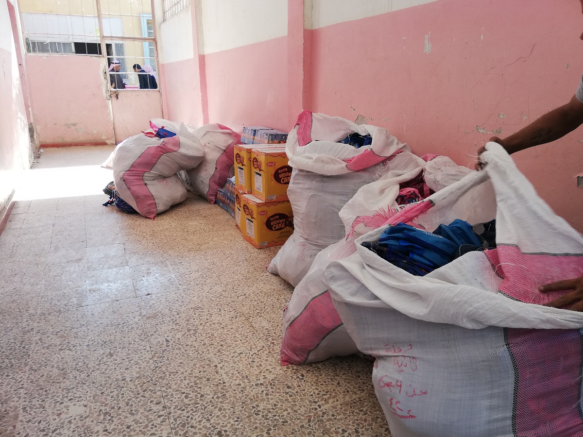 Distribution Of School Bags And Tools To Students Of Ratla Al