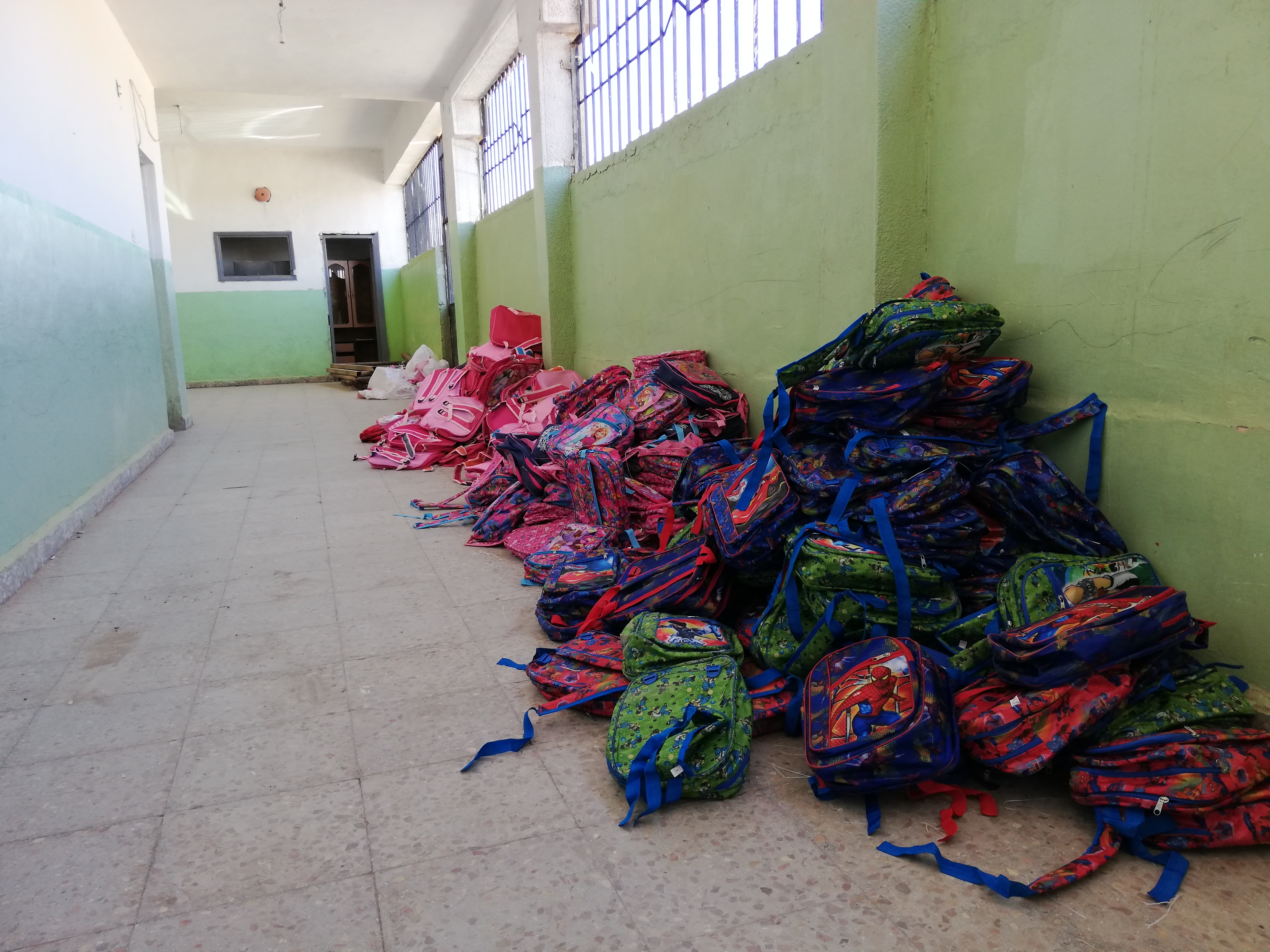 Distribution Of School Bags And Tools To Maysaloun School Students